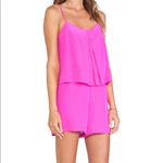 Amanda Uprichard  Silk Hot Pink Romper Size Medium Photo 1