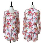 Disney Beauty & the Beast Romper Long Sleeve V-neck Chiffon Floral Women’s Large Photo 11