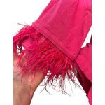 Sleeper Party Cropped Feather Trim Pajama Shirt Photo 6