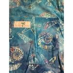 Womens Uniform Scrub Med Blue Seahorse Shells ocean Top Size 6 Photo 2