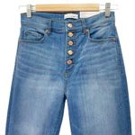 Loft NWT Kick Flare Button Fly Crop Jeans in Bright Mid Indigo Wash Size 24 NEW Photo 6