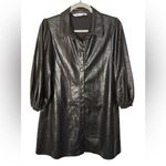 ZARA  Women's Shiny Black Leather Dress Photo 1