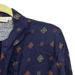 Jones New York  Women’s Sz 10 Purple Diamond Pattern Blouse Shirt Button Up Top Photo 3