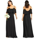 Show Me Your Mumu  Black Chiffon Caitlin Ruffle Maxi Dress‎ Gown Size XXS Photo 1