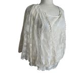 Democracy  Lace Batwing Sleeve Embroidered Bohemian Ivory Large Blouse Top Blouse Photo 1
