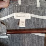 Garnet Hill  Linen Tunic Dress Gray N White Raw Hem Womens Small Photo 1
