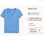 NWT JCrew V Neck Slub Cotton Tee Retro Blue Women’s Short Sleeve XS Photo 4