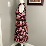Kate Spade Floral Dress Black Pink Full Sleeveless Feminine Size 6 Ruffle Photo 2
