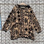 Vintage Top Notch black tan geometric Egyptian print sweater Size 5X Photo 0