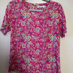 Rose + Olive  Women’s Shirt‎ Top Floral Short Sleeve Polyester Size Medium Photo 0