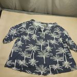Palm Groove Blouse Top Women 2X Palm Trees Accent Button Quarter Sleeve Rayon Photo 10