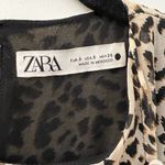 ZARA  NWOT Cheetah Print Pleated Maxi Dress Size Small Photo 7