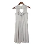 Mori Lee  by Madeline Gardner Gray Chiffon Dress US 8 Bridesmaid Cocktail Photo 3