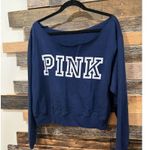 Victoria Secret Pink Everyday Lounge Off Shoulder boat neck sz XL Blue Photo 2