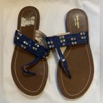 Kate Spade  New York Carol Sandal Women's Blue Patent Leather Thong Size 10 M Photo 1