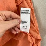 Cleobella Organic Cotton Orange Textured Long Sleeve Tie Neck Tunic Blouse S Photo 8