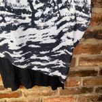 Joan Vass  Black Gray Forest Tree Layered Blouse Women's Size Large Photo 2