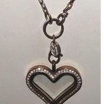 Origami Owl  Rose Gold Tone Crystal Heart Locket Necklace Photo 0