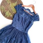Chi Chi London Womens Dress Navy Blue April Embroidered Lace Tea Wedding 4 Photo 1