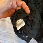 Classic Elements Black open Knit Button Up Shirt Photo 5