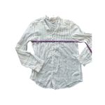 Faherty  Willa Pleated Bohemian Organic Cotton Button-down white  Size Medium Photo 5