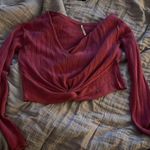 Free People Me Twisted Sweater Top Raspberry Sz small Photo 2