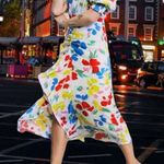 NWT Rixo Target Women Sz 4 white floral dress boho floral watercolor Ikat print Blue Photo 0