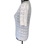 Vintage Knit T Shirt Crochet Boho Bohemian Hearts Semi Opaque Formal Sweater White Size M Photo 2