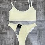 Nasty Gal NEW  Cream Smocked Bikini Size 4 Photo 0