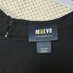 Maeve Anthropologie Midi Dress Sleeveless Ruched Black Casual Dress Large Photo 6