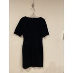 Hugo Boss BOSS  Dress Womens 8 Black Hadea Ribbed Knit Short Sleeve Sheath Zip Photo 5