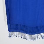 Bijoux Terner NWT  Pashmina Ink Blue Viscose Scarf Fringed Shawl Wrap Photo 4