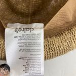 Tan woven jute fedora hat with camo hatband Photo 7