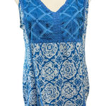 Avenue  Tank Top Size 18/20 Blue White Patterned Sleeveless Photo 0