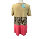 Hayden NWT LA Animal Print Colorblock Short Sleeve Top Shirt Oversized Small Photo 4