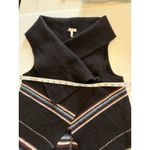 Joie  'Ligiere B' Print Wool Wrap Vest- Caviar multi-color Size L Striped Black Photo 6