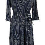 MSK Special Occasion Wedding Party Dress Navy Blue Silver V Neck Size LP NWT Photo 0