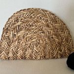 Mud Pie  “C’est La vie” Woven Straw Clutch with Black Pom Pom Photo 1