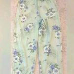 Komar women’s pajama pants blue and green floral print size petite medium Photo 0