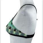 Hurley Black & Green Abstract Strappy Back Bikini Swimsuit Top SM Photo 2