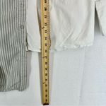 Haute Rogue  Split Striped Button Up Shirt Woman’s Small Gray/White Photo 2