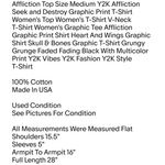 Top Size Medium Y2K Affliction Seek and Destroy Graphic Print T-Shirt Women's Top Photo 1