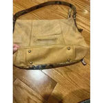 B Makowsky  Snakeskin Print And Leather Purse Camel $158 Photo 3