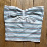 Striped Tube Top Medium NWOT White Photo 0