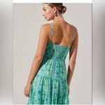 ASTR New  Revolve Tazia Floral Button‎ Tiered Maxi Blue Dress Size Large Photo 2