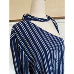 BB Dakota Jack by  Vertical Stripe‎ One Shoulder Choker Blouse Photo 5