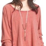 We The Free We The‎ Free Cupcake Sunrise Pullover Coral Oversized Cotton Top XS Boho Slouchy Photo 0