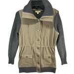 Princess Vera Wang Sweater Jacket Womens M Olive Gray Button Up Pockets Military Green Size M Photo 0