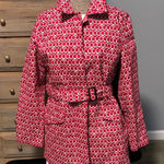 Gap Pink and White Tulip Patterned Waterproof belted Trench Coat Photo 0