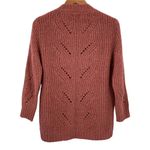 Bartolini Italy Rose Pink Alpaca Blend Crochet Knit Cardigan Sweater Size Small Red Photo 4